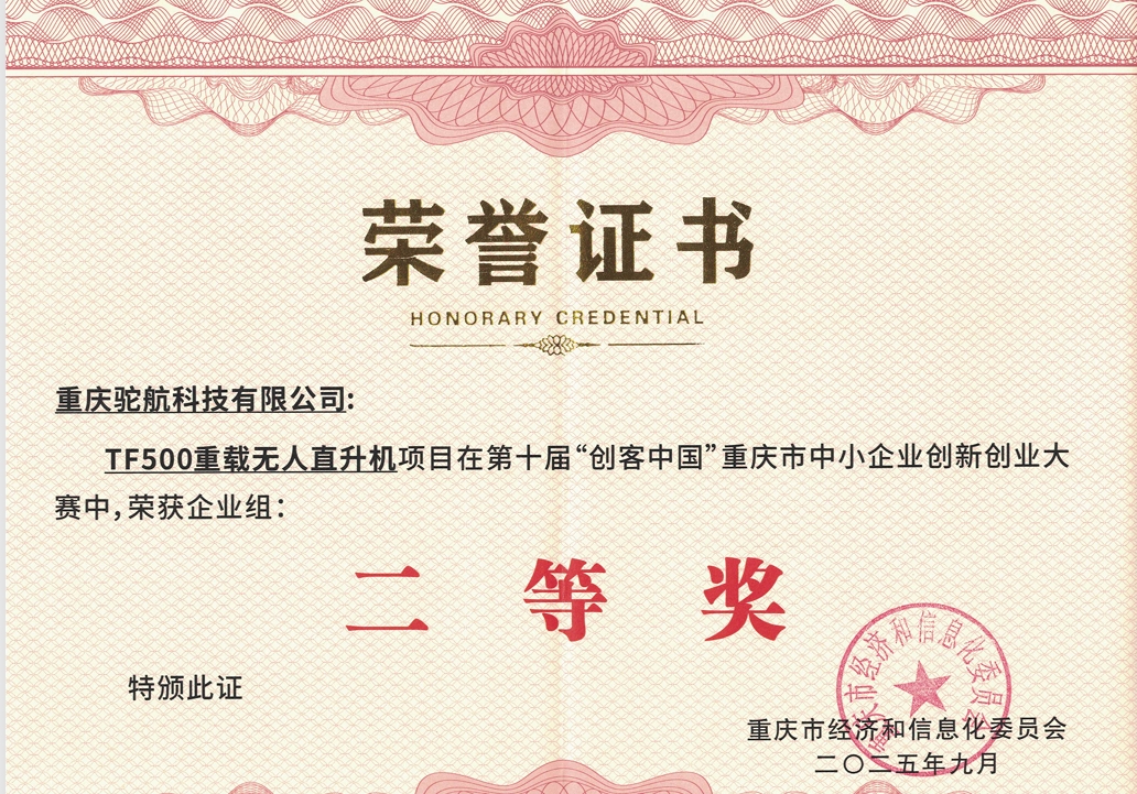 重庆市第10届”创客中国“重庆市中小企业创新创业大赛企业组-二等奖